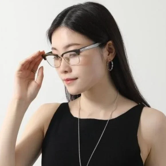 NEW Celine CL50026U 016 Shiny Palladium Black Demo Unisex Square Eyeglasses